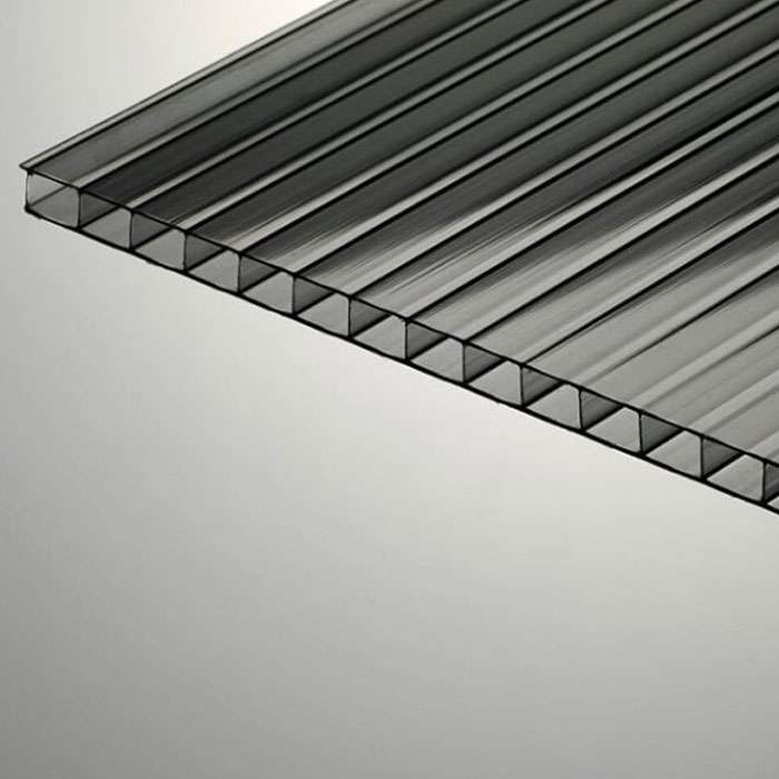 Policarbonato Alveolar de 6mm 11.60 x 2.10 gris humo Policlase