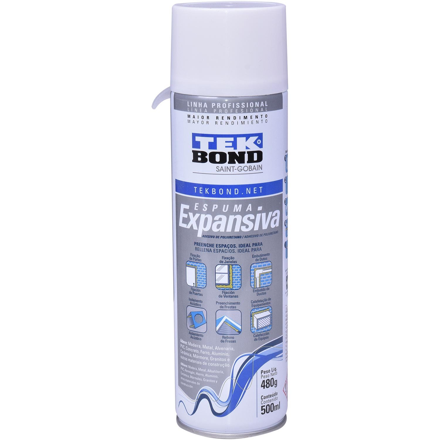 Espuma PU Expansiva Beige 500ml/480gr Tekbond